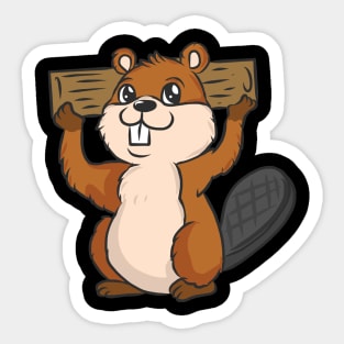 Beaver forest rodents for children animal welfare animal hunters Sticker